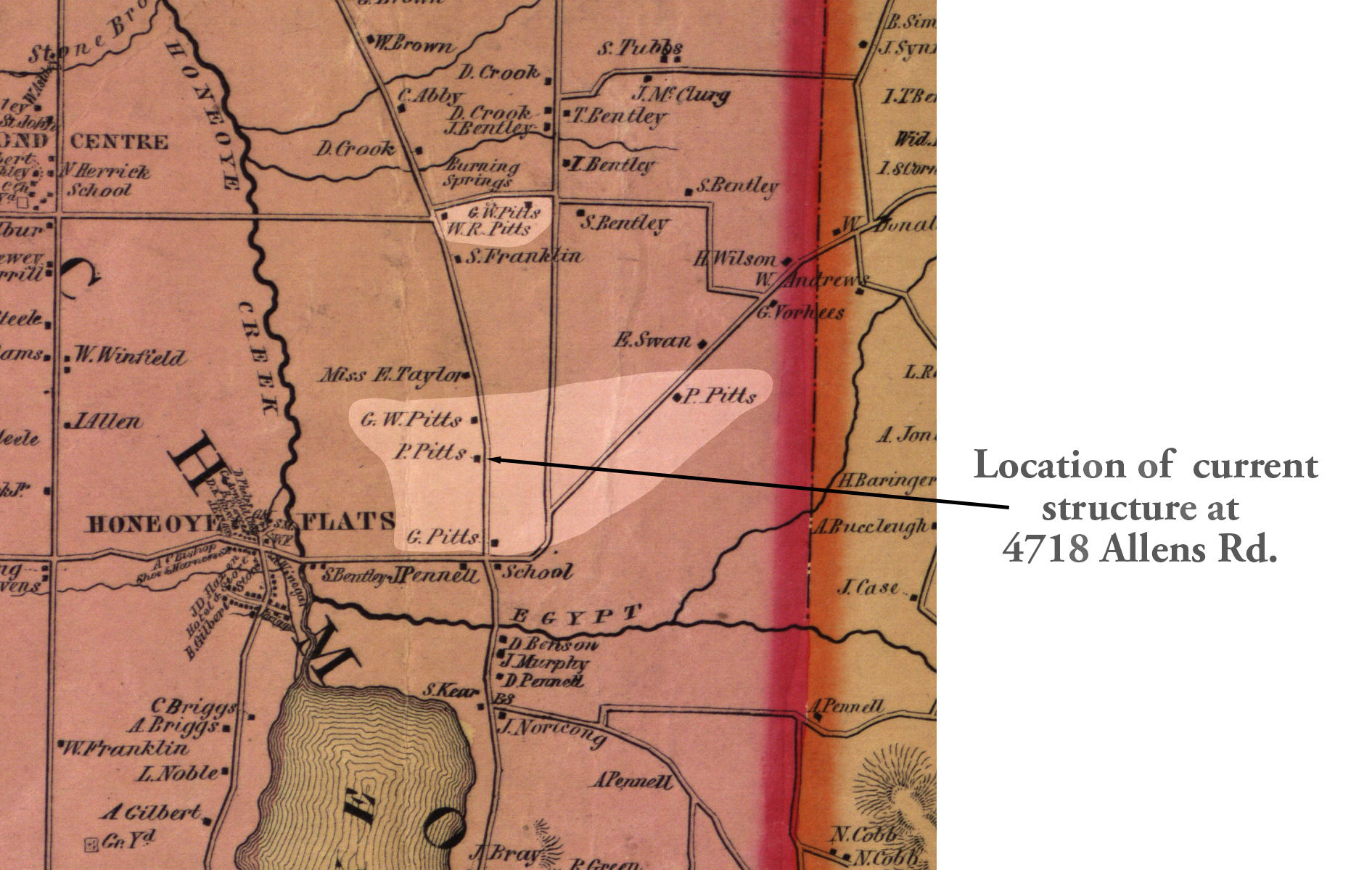 1852 Ontario County Ric-1 Excerpt Map